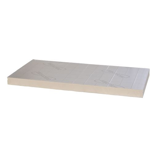 Plaat Recticel Silver PIR - 1200x600x70mm - aluminium cachering - Rd 3,14 (0,72m2)