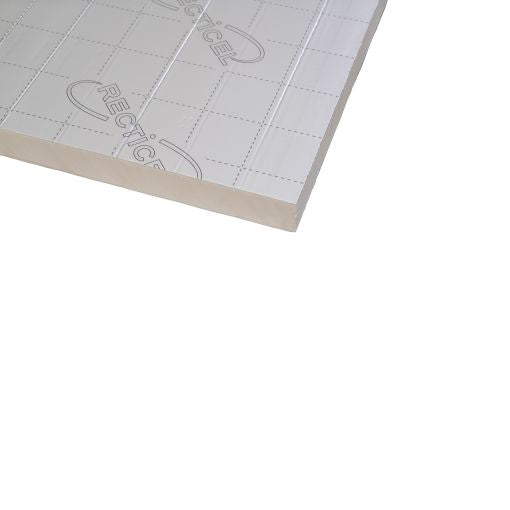 Plaat Recticel Silver PIR - 1200x600x50mm - aluminium cachering - Rd 2,25 (0,72 m2)